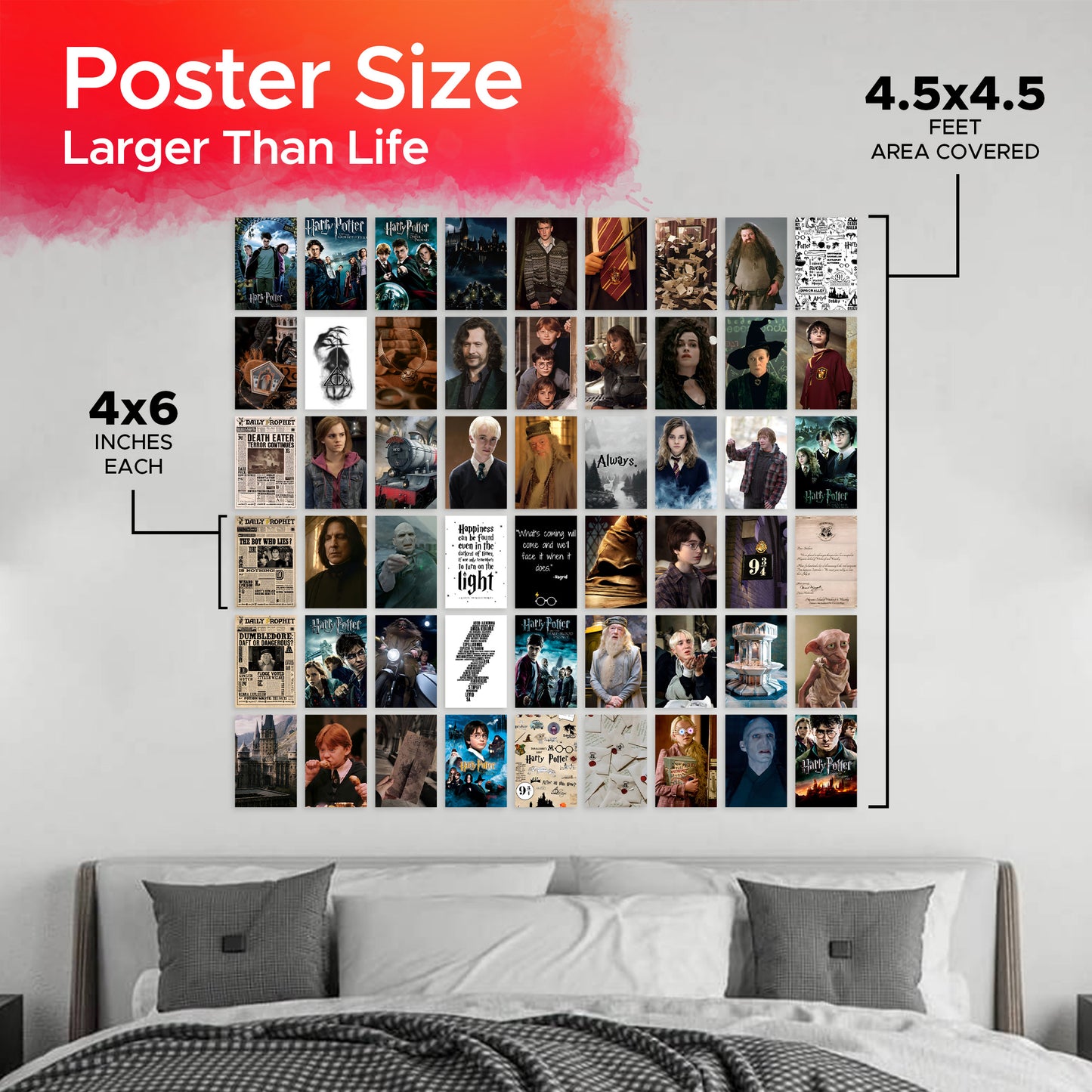 Harry Potter Wall Collage Kit Pack Of 54 Posters Glue Dots Included