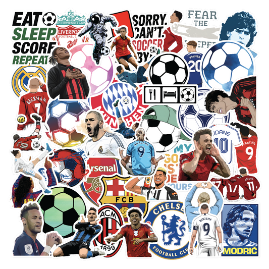 Football Soccer Cool Vinyl Stickers Pack Of 49