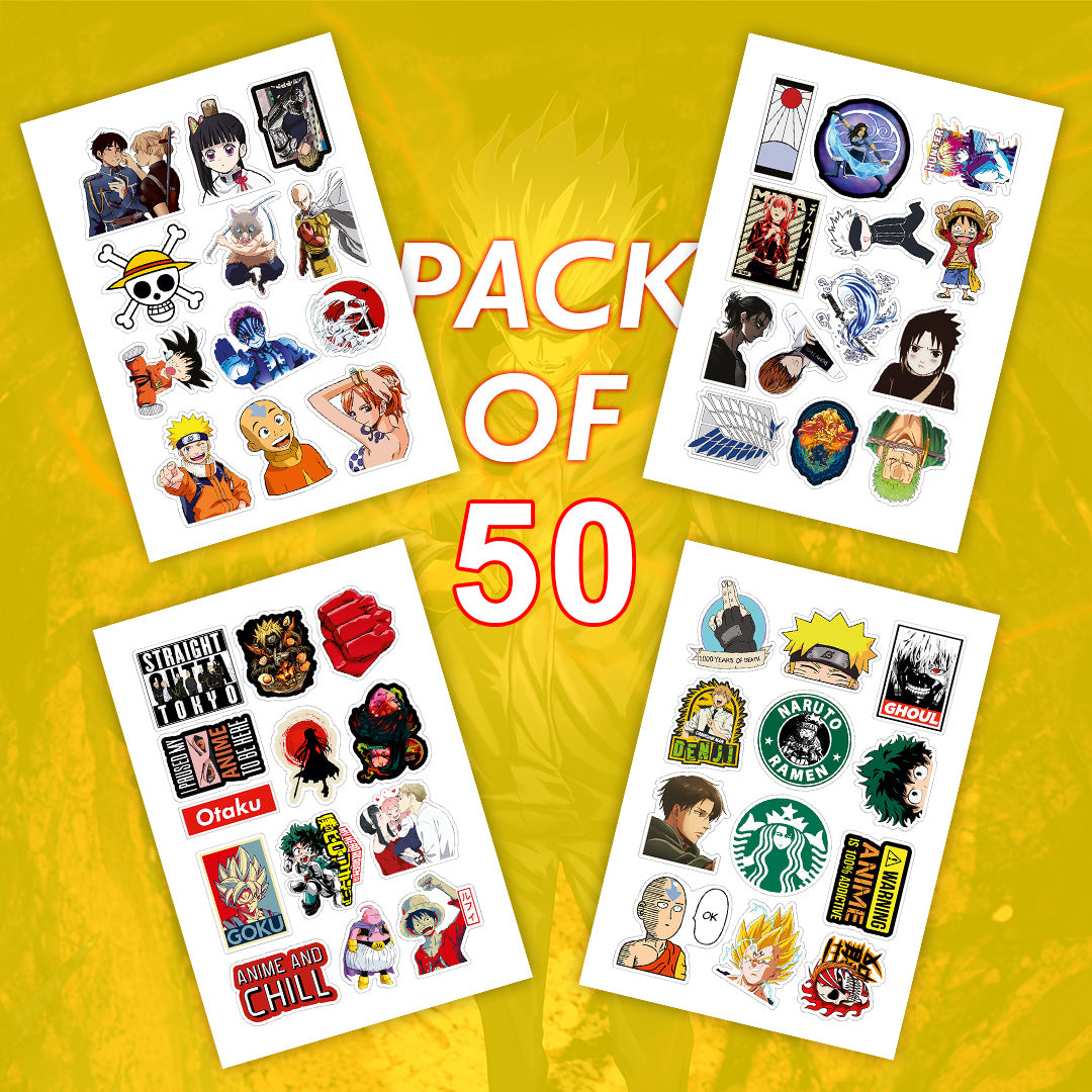 Random Anime Laptop Vinyl Sticker Pack Of 50