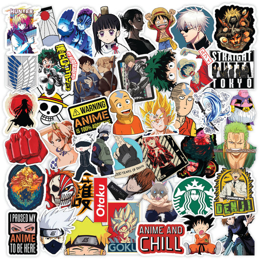 Random Anime Laptop Vinyl Sticker Pack Of 50