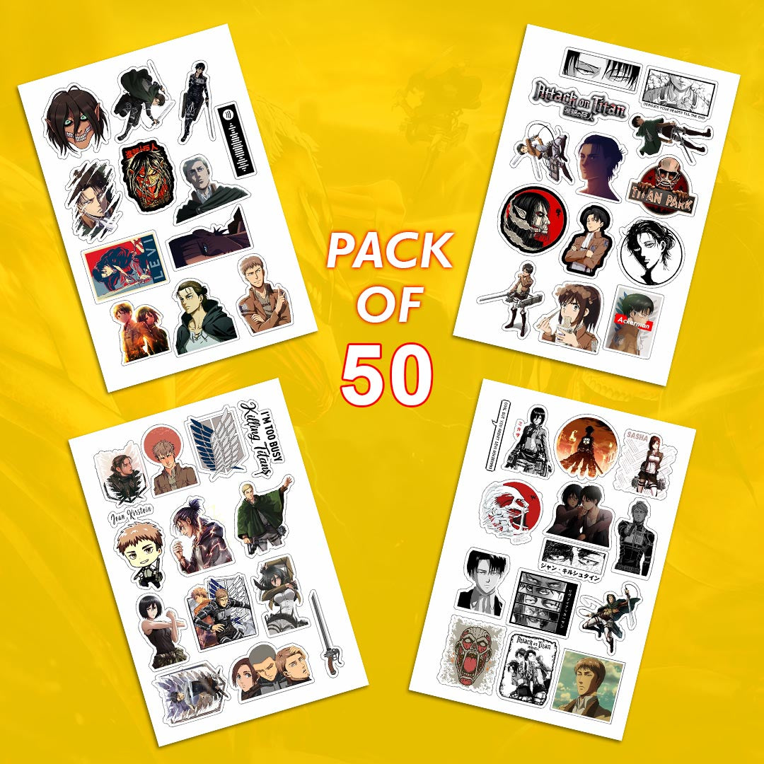 Attack On Titan Laptop Vinyl Stickers Pack Of 50