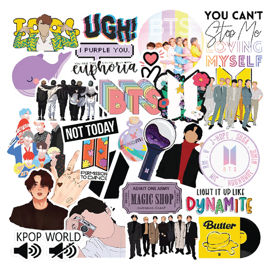 BTS Bangtan Boys Vinyl Stickers Pack of 60