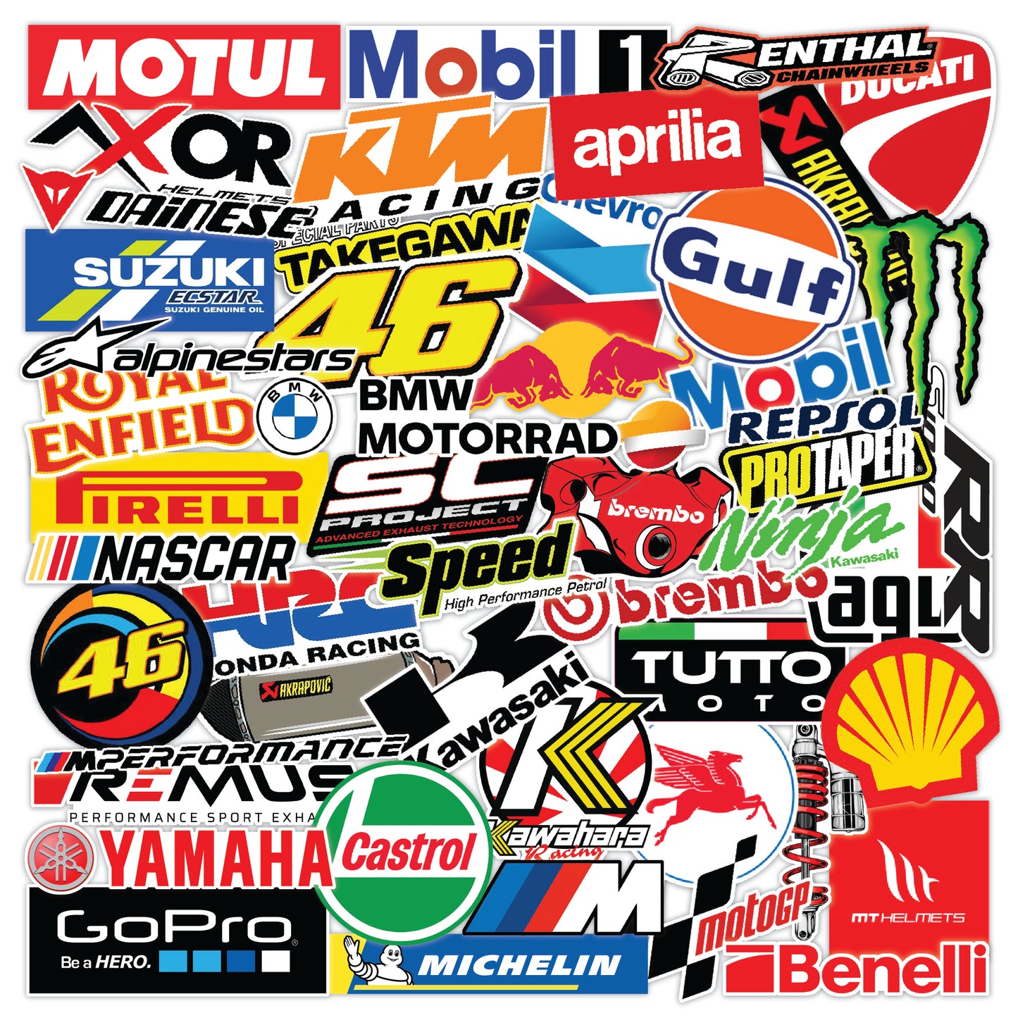 Biker Vinyl Sticker Pack of 74