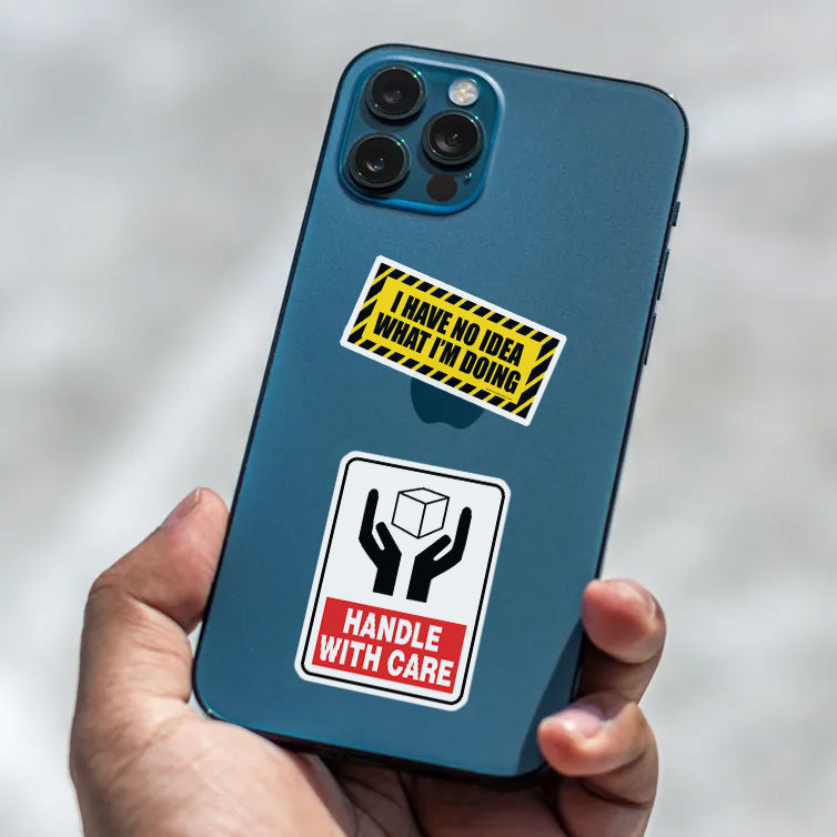 Warning Danger Sign Aesthetic Vinyl Sticker Pack Of 54