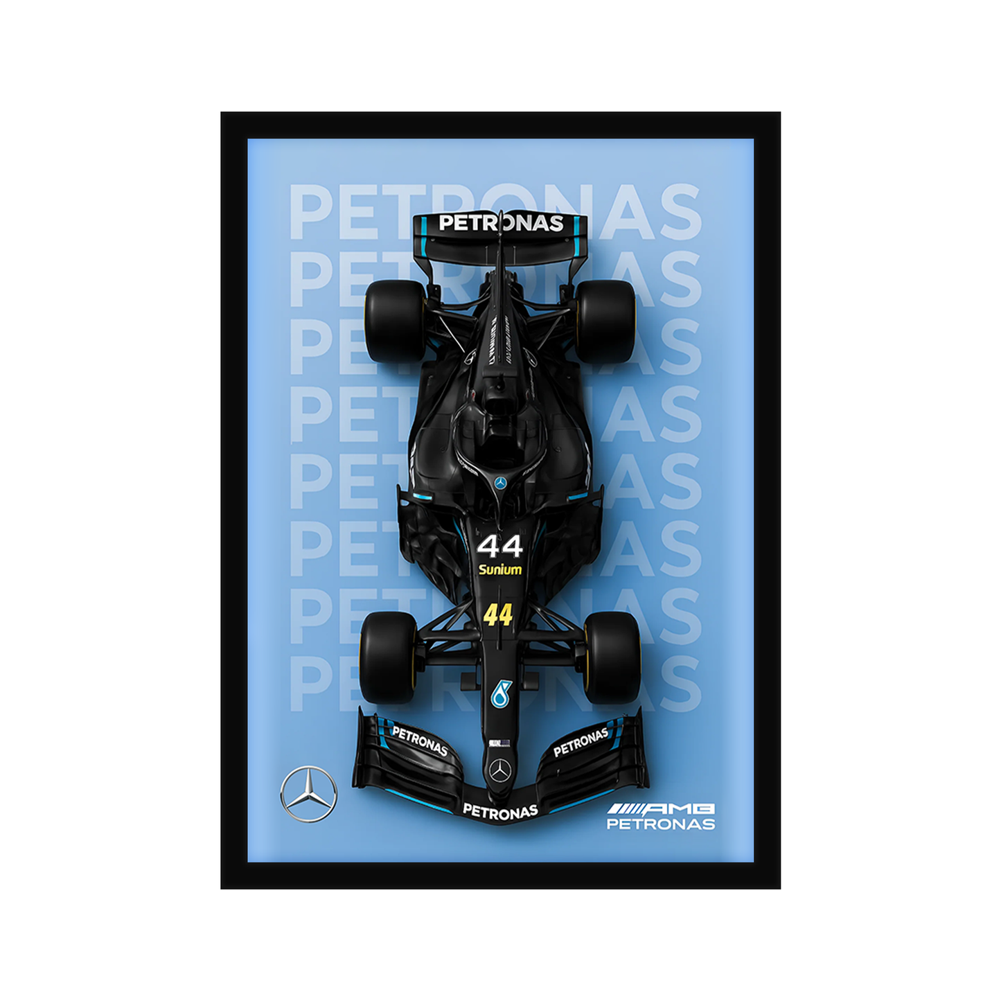 F1 Mercedes A4 Wall Poster Framed