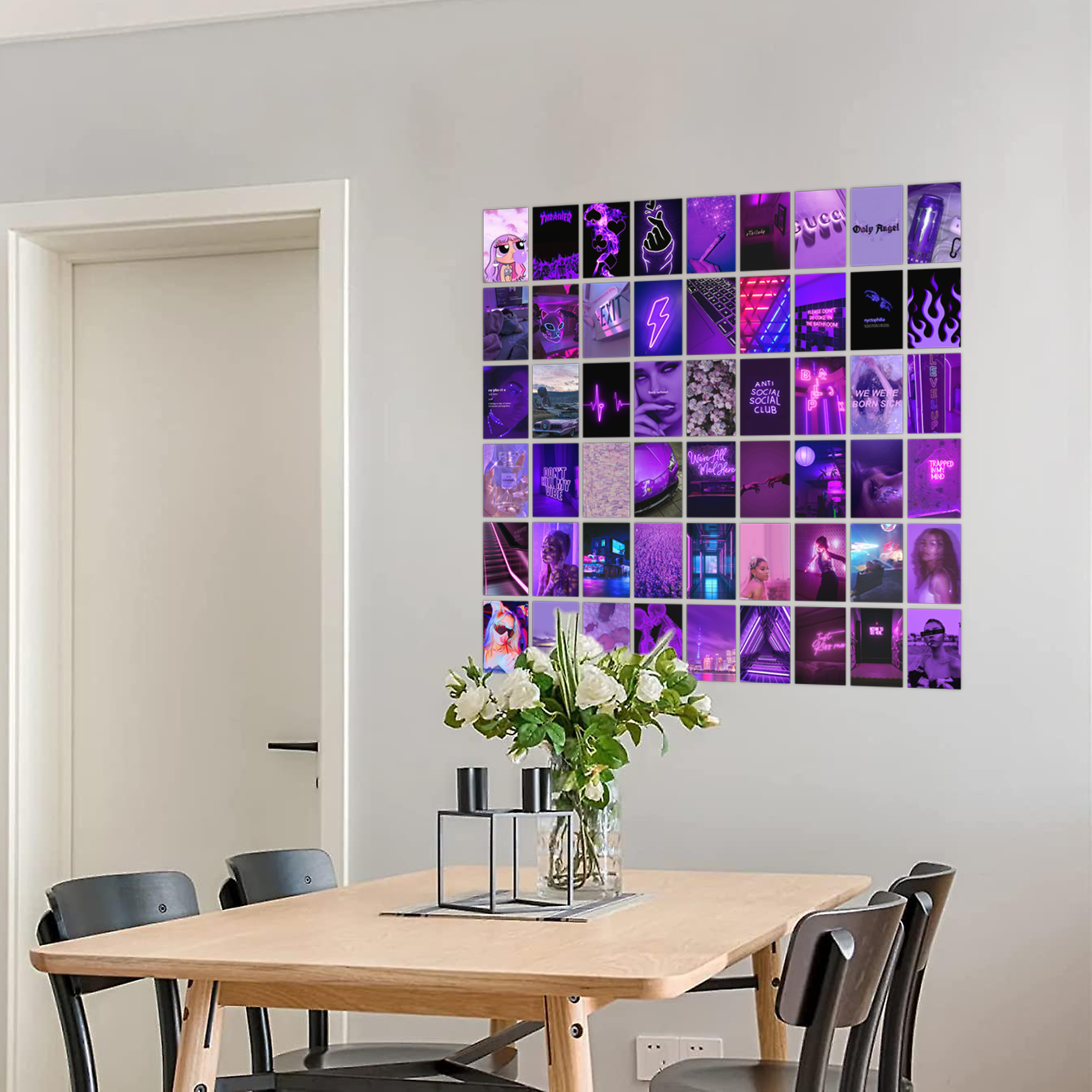 Purple Aesthetic Wall Collage Kit Pack Of 54 Posters Glue Dots Included