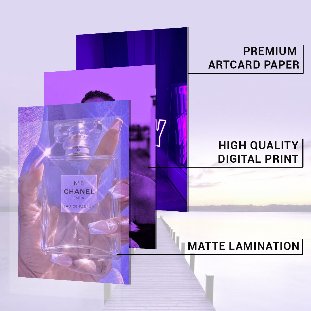 Purple Aesthetic Wall Collage Kit Pack Of 54 Posters Glue Dots Included