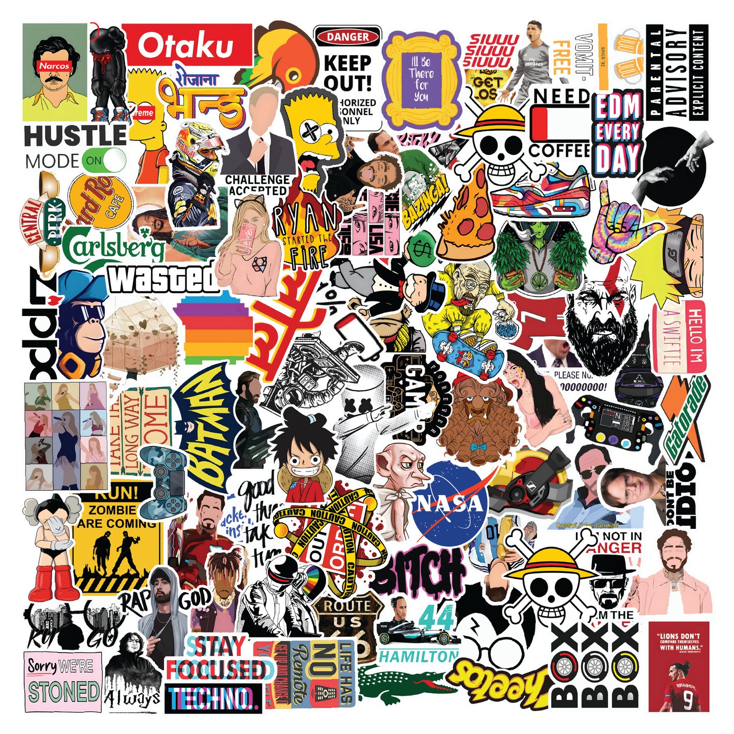 Random Aesthetic Vinyl Sticker Pack Of 110