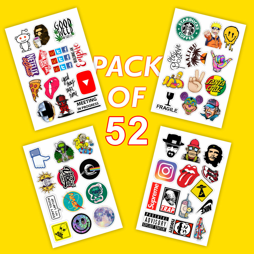 Aesthetic Random Edition Laptop Vinyl Stickers Pack Of 50