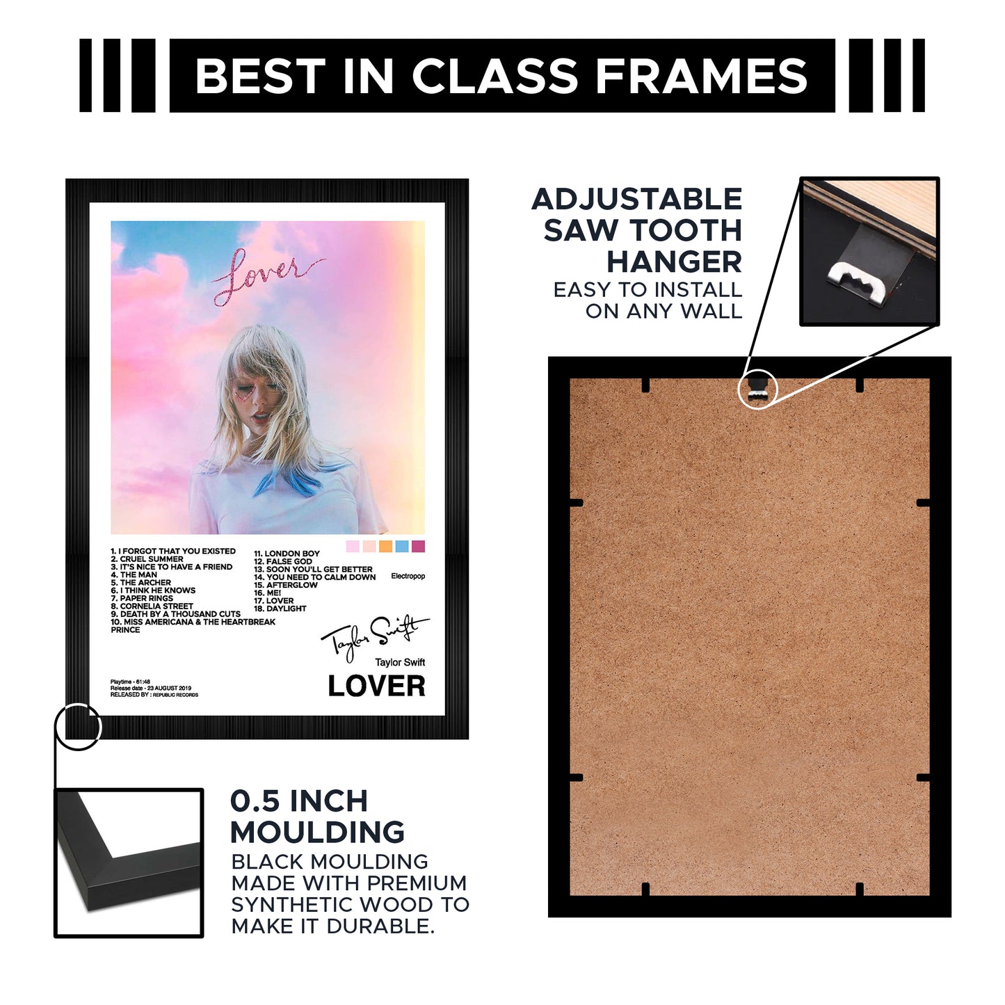 Taylor Swift Lover Album Art A4 Framed Poster