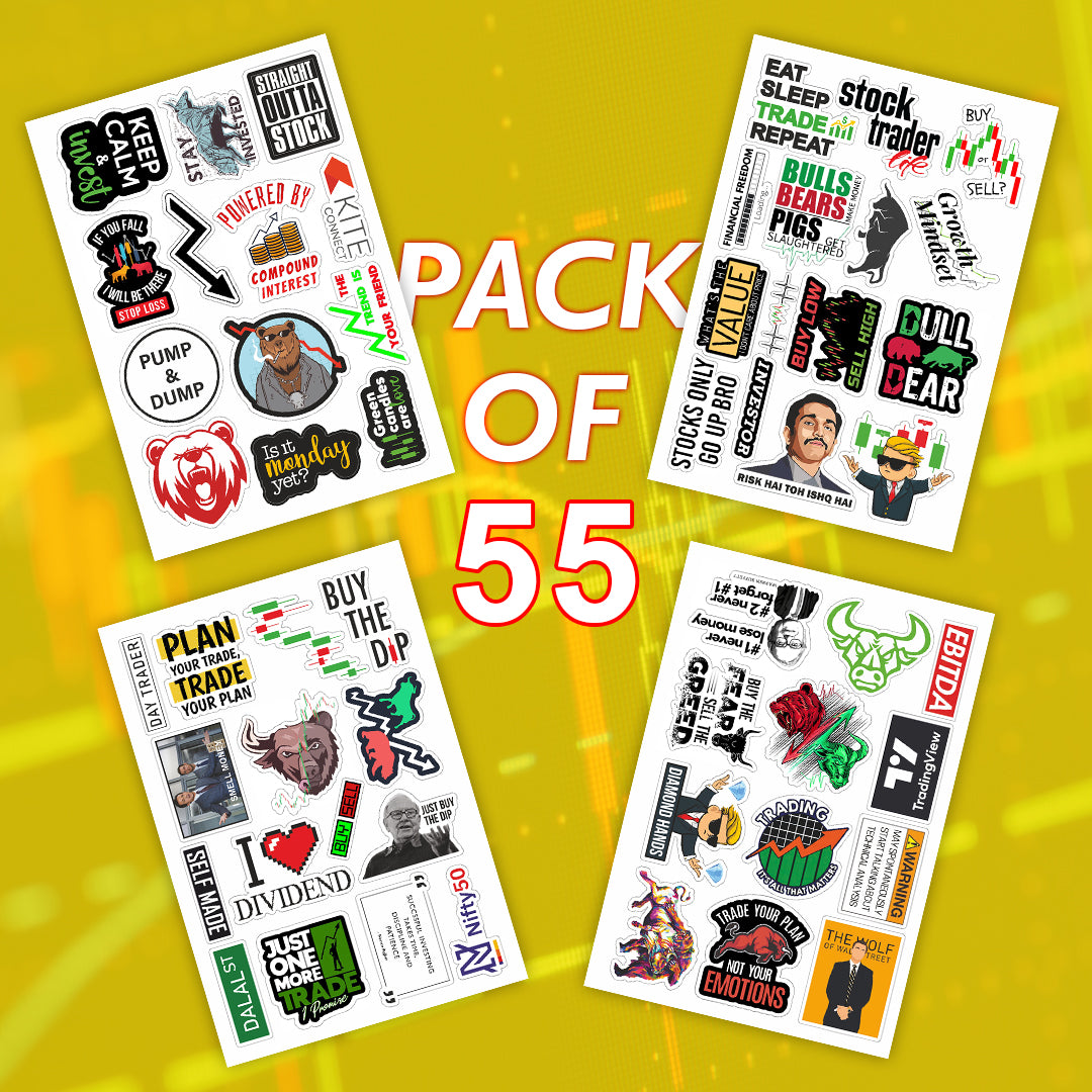 Stock Market Edition Laptop Vinyl Sticker Pack Of 55