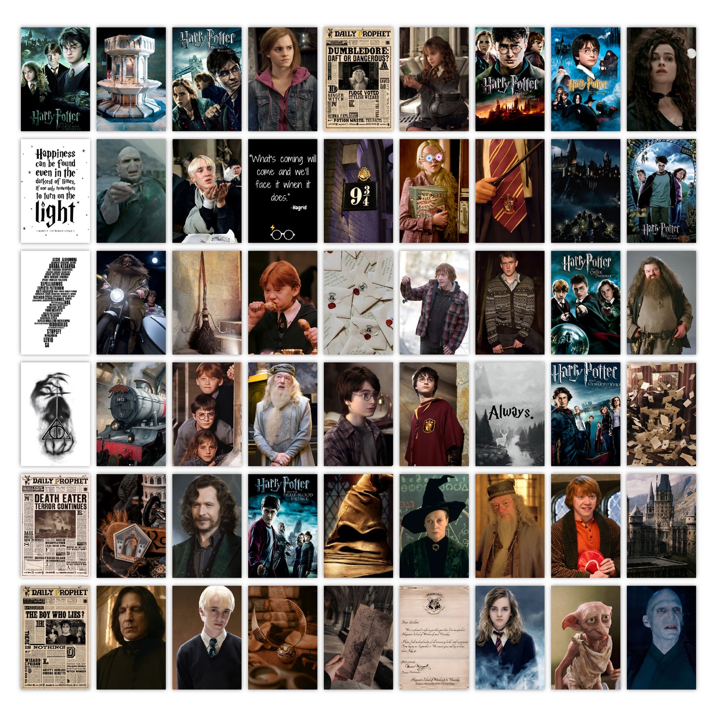 Harry Potter Wall Collage Kit Pack Of 54 Posters Glue Dots Included