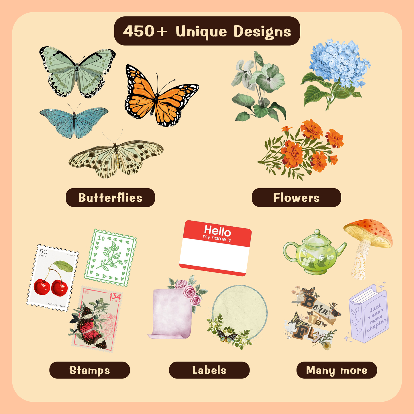 Journaling Stickers Pack of 450