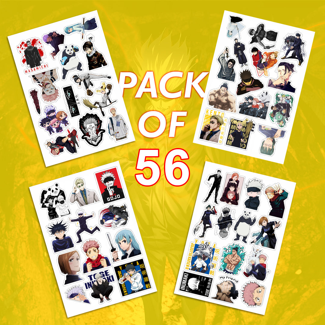 Jujutsu Kaisen Anime Laptop Vinyl Sticker Pack Of 56