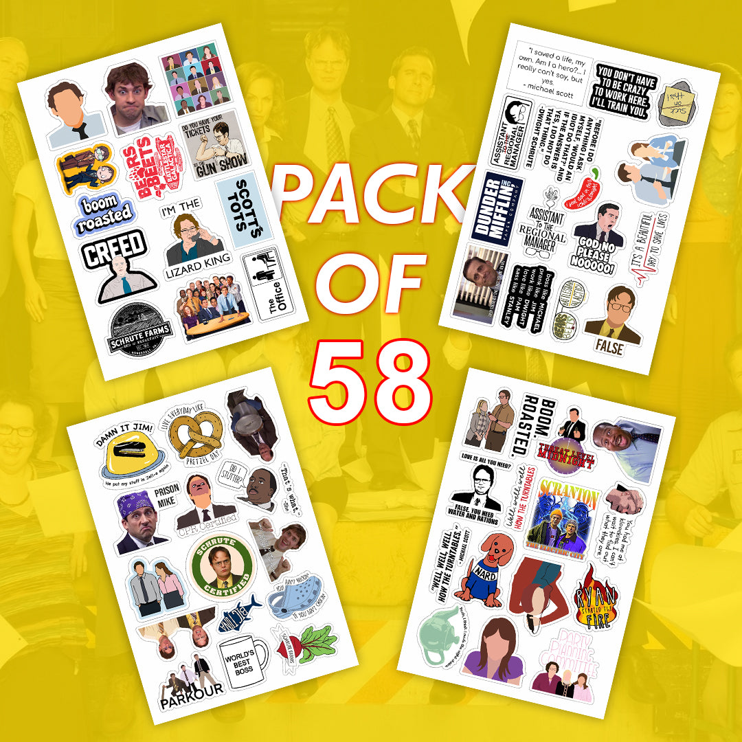 The Office Tv Show Laptop Vinyl Sticker Pack Of 58