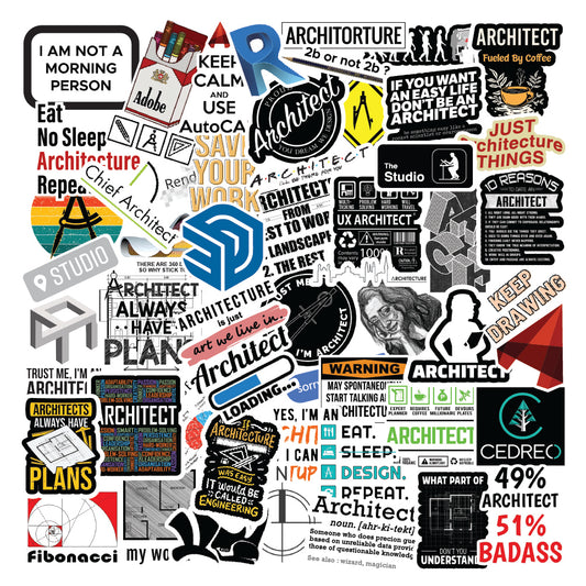Architect Edition Laptop Vinyl Sticker Pack of 50