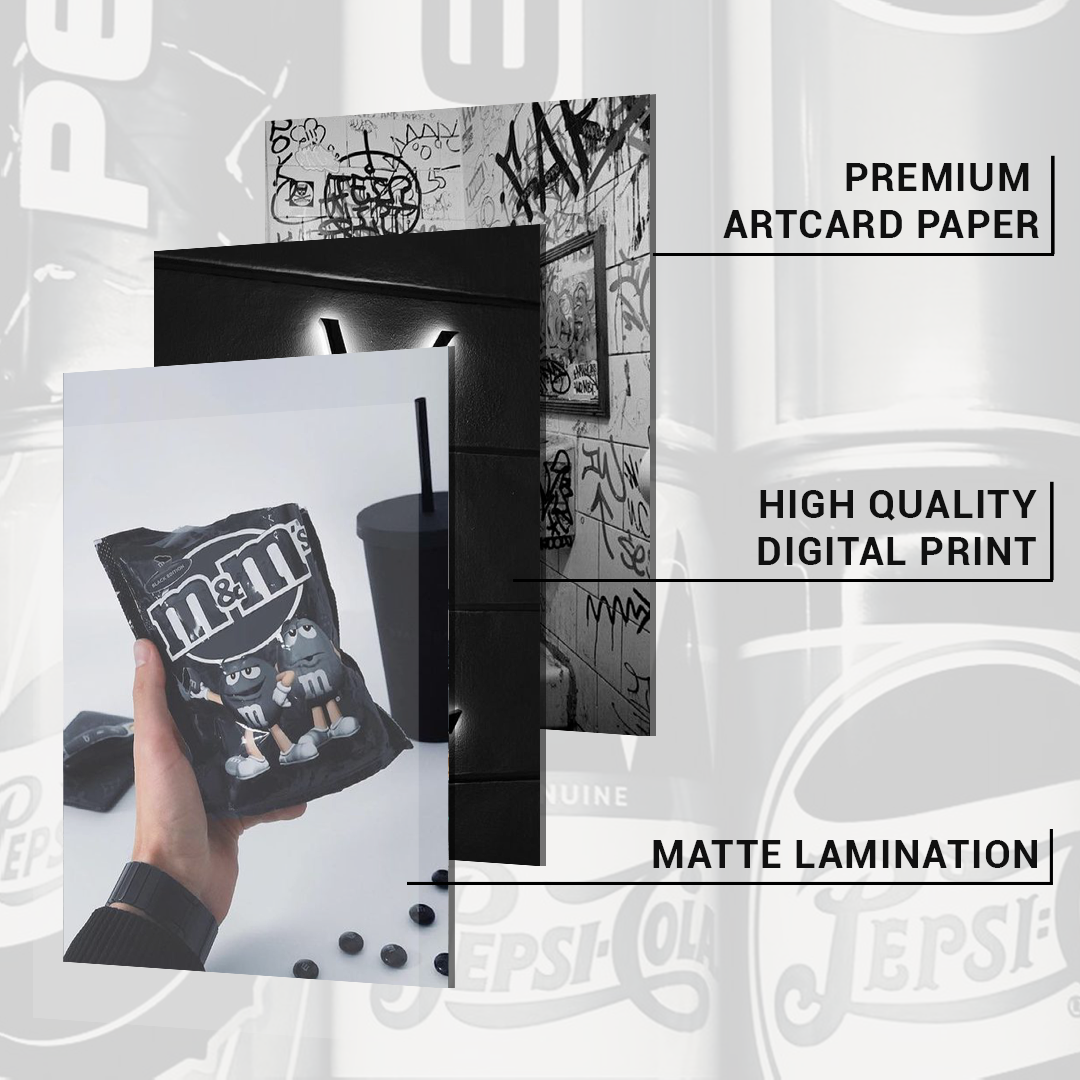 Black & White Wall Collage Kit Pack Of 54 Posters Glue Dots Included