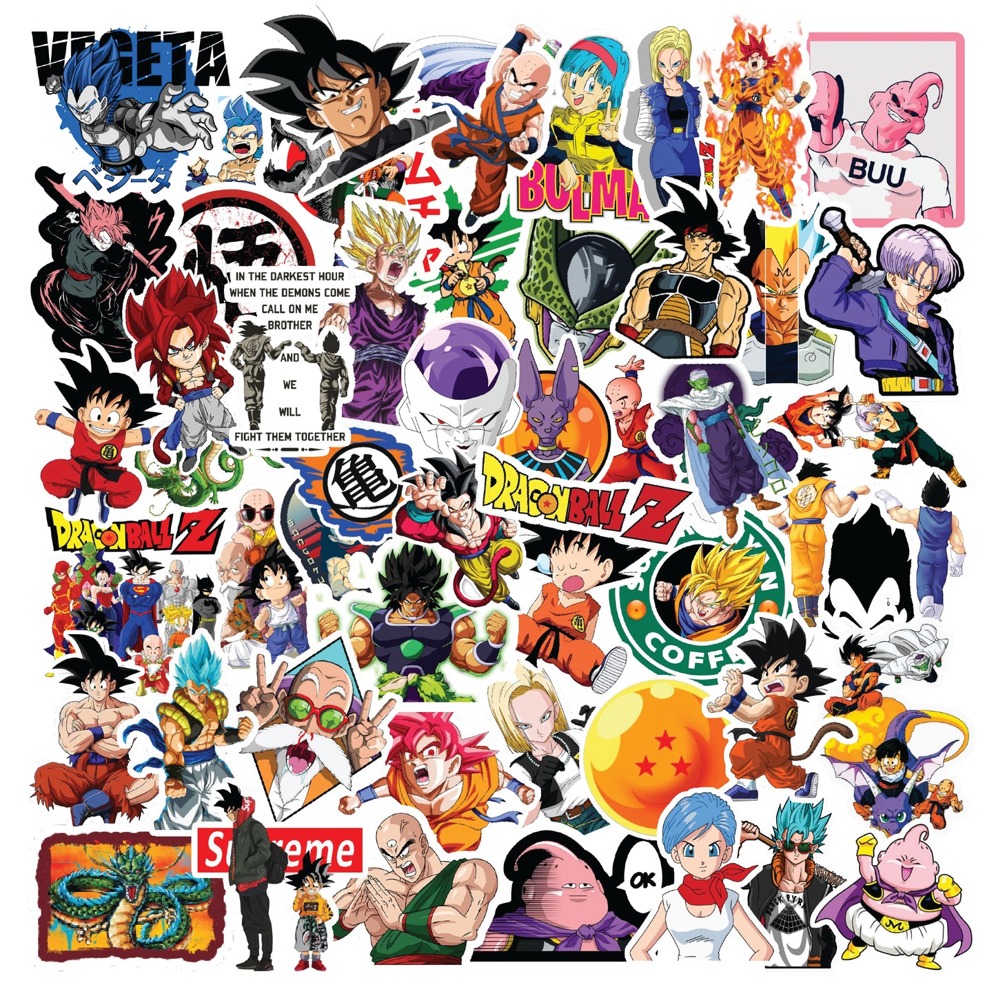 Dragon Ball Z Edition Vinyl Sticker Pack of 50