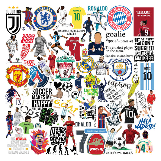 Football Vinyl Laptop Sticker Pack of 65