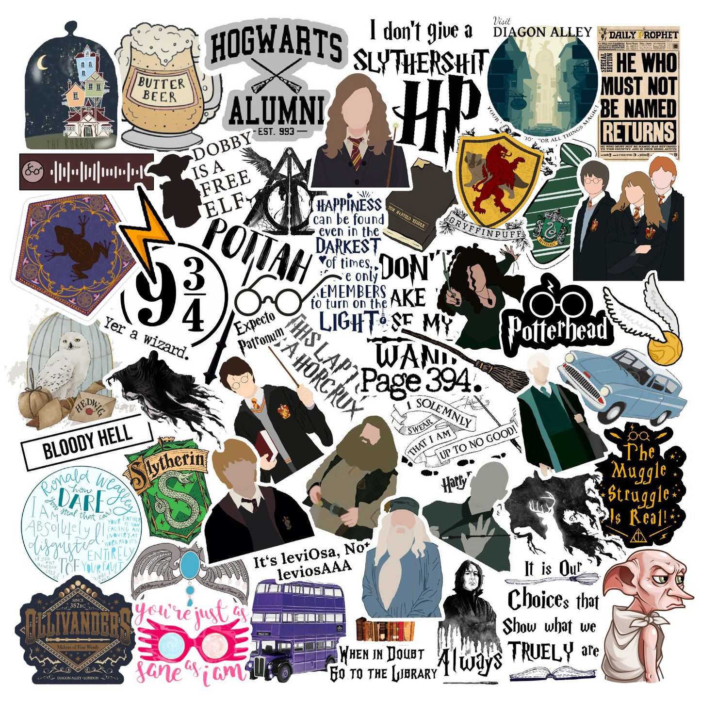 Harry Potter Edition Laptop Vinyl Sticker Pack Of 57