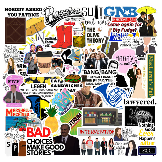 How I Met Your Mother Laptop Vinyl Sticker Pack of 63