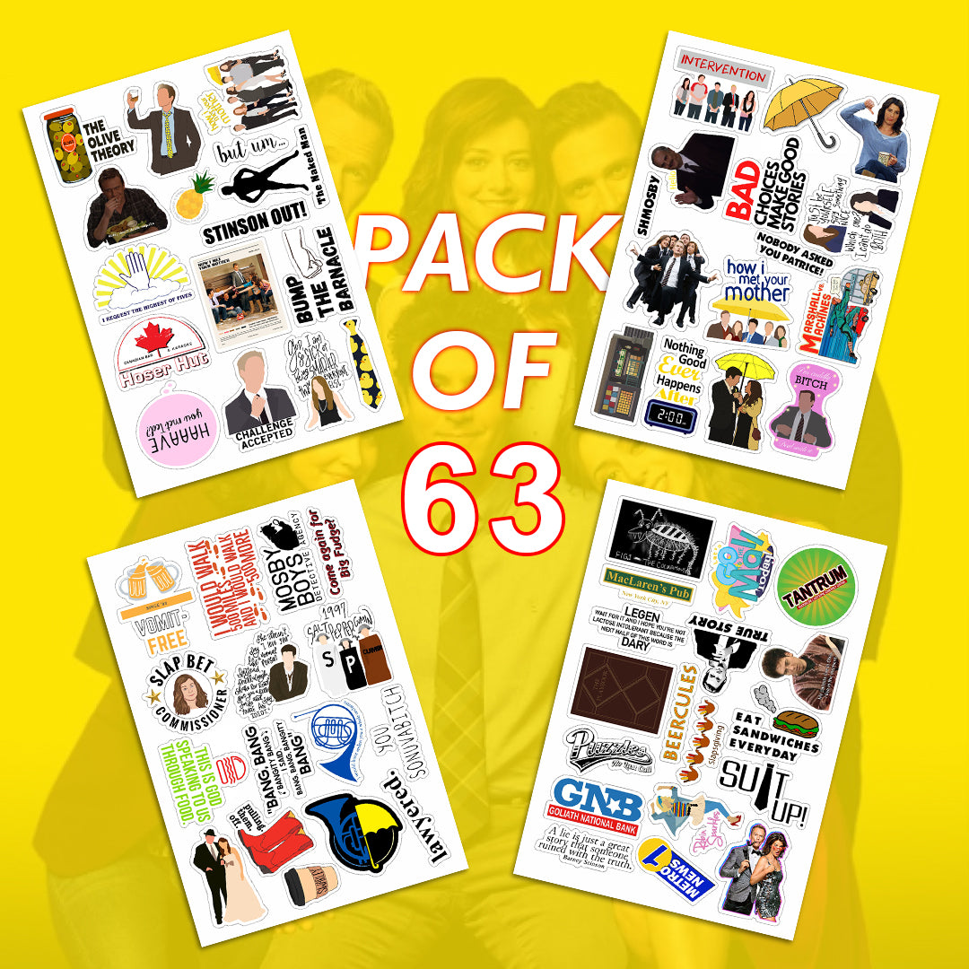 How I Met Your Mother Laptop Vinyl Sticker Pack of 63