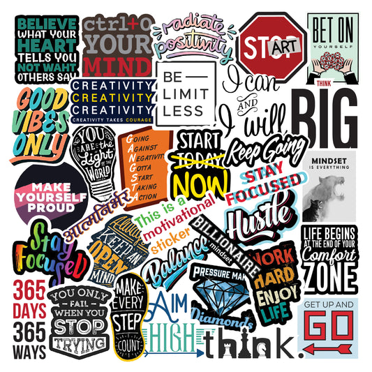 Motivational Inspirational Laptop Vinyl Stickers Pack Of 58