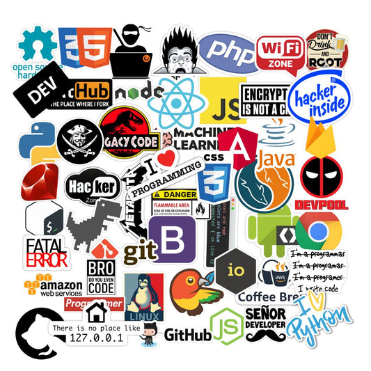 Programmer Coding Edition Laptop Vinyl Sticker Pack Of 56