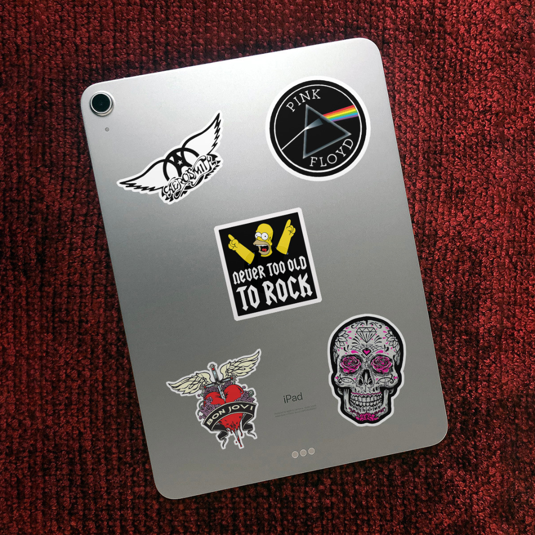 Classic Rock Band Laptop Vinyl Stickers Pack of 52