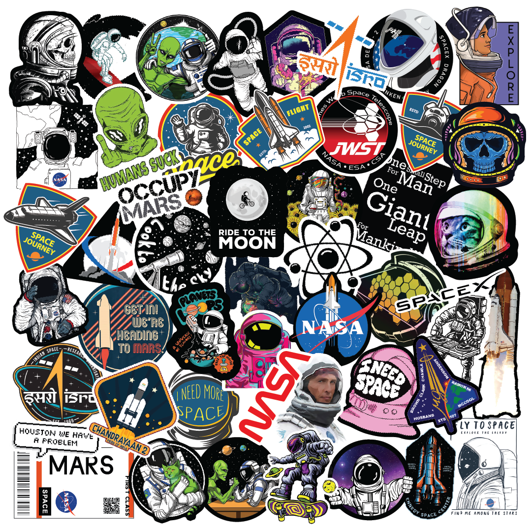 Space Nasa Edition Laptop Sticker Pack Of 53 – Stickerly