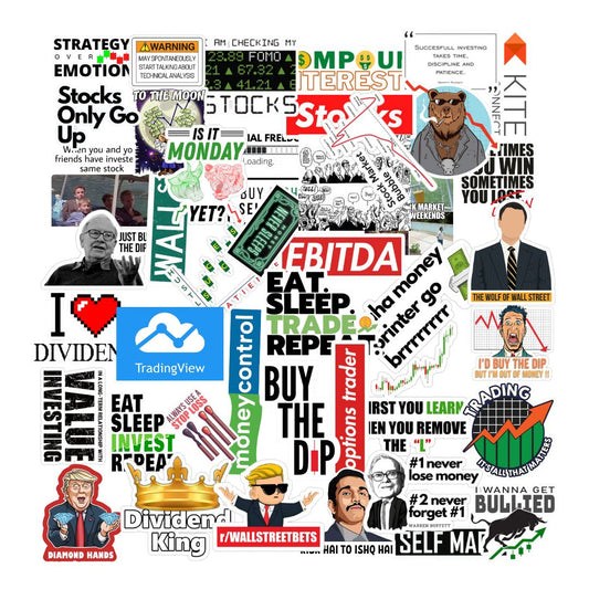 Stock Market Edition Laptop Vinyl Sticker Pack Of 55