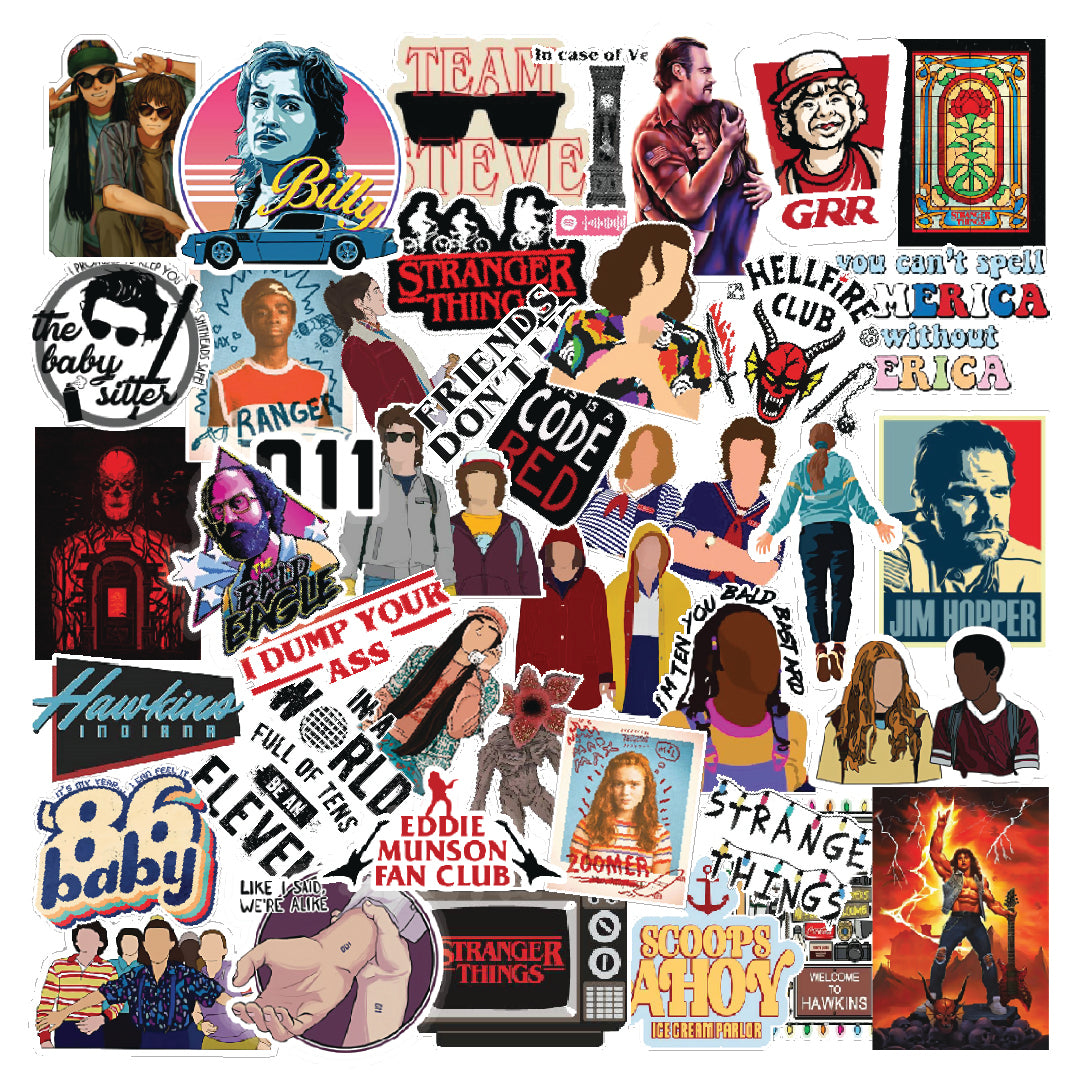 Stranger Things Tv Show Laptop Vinyl Sticker Pack Of 53