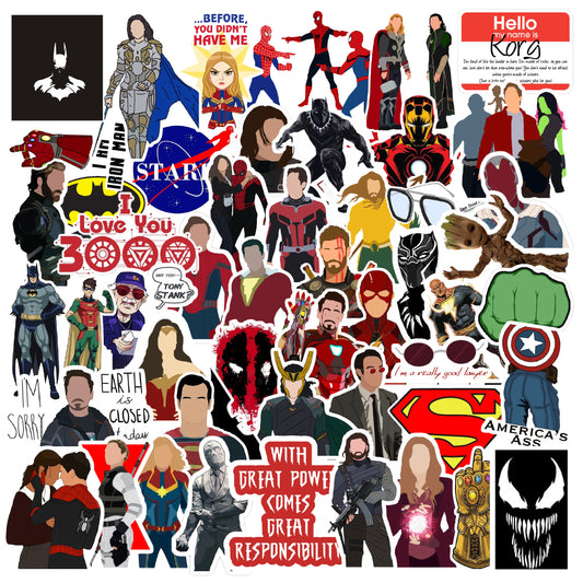 Superhero Laptop Vinyl Sticker Pack of 52