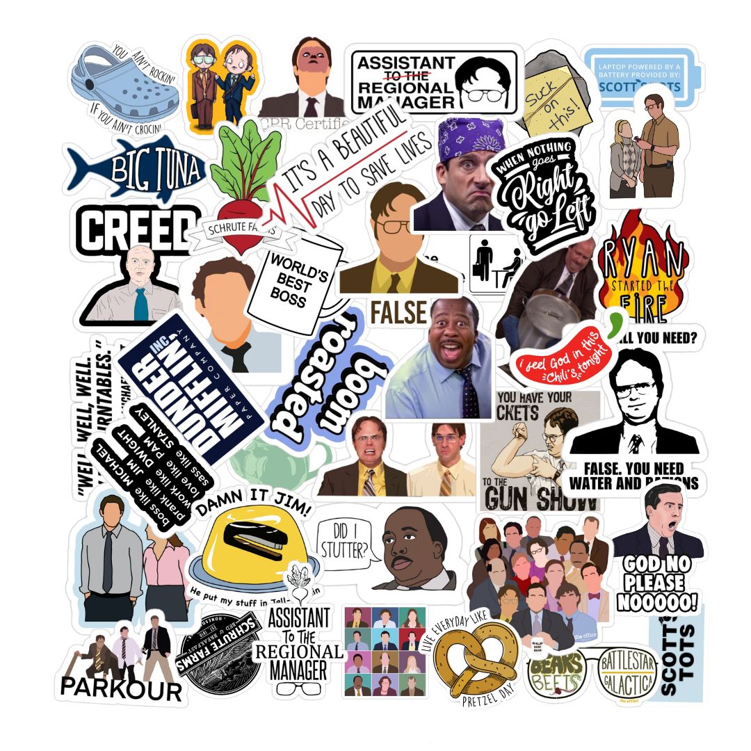 The Office Tv Show Laptop Vinyl Sticker Pack Of 58