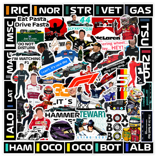 Formula One F1 Laptop Vinyl Sticker Pack of 60