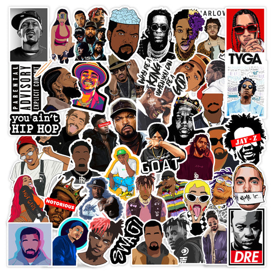 Hip Hop Rapper Laptop Vinyl Stickers Pack of 53