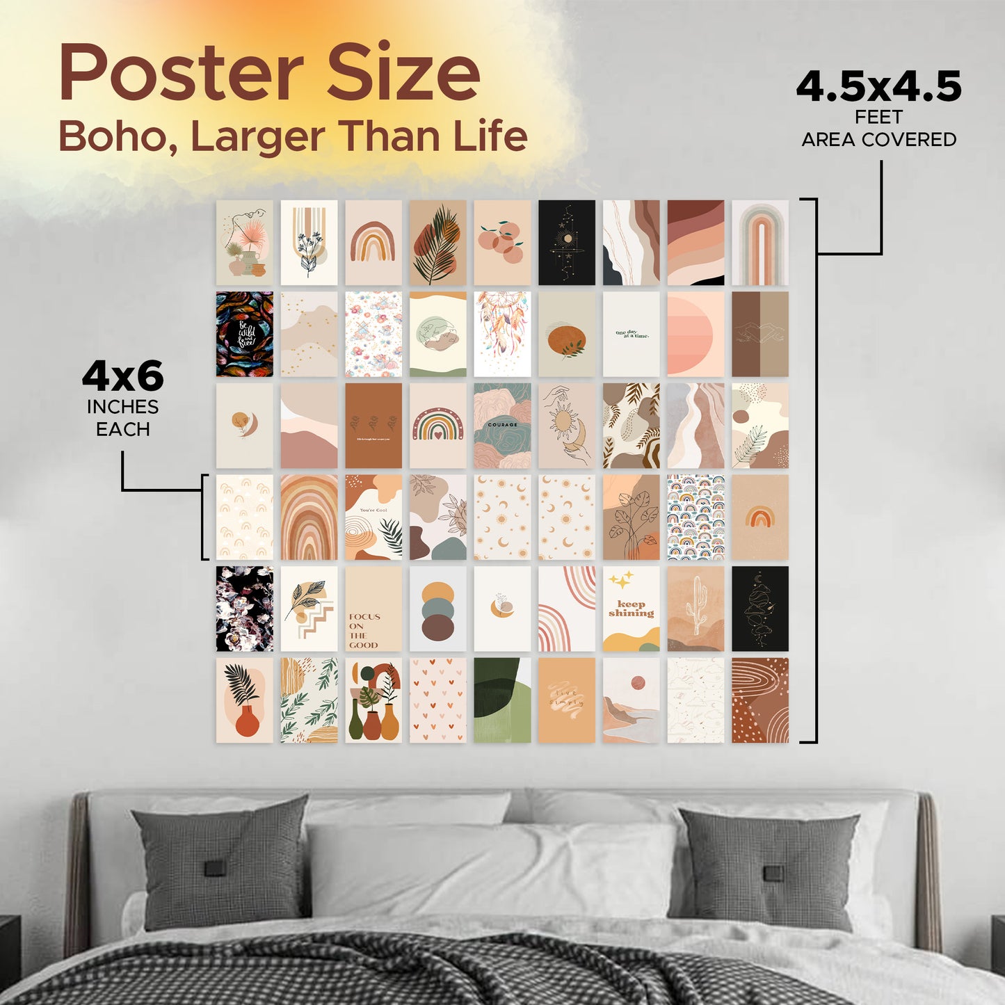 Bohemian Wall Collage Kit Pack Of 54 Posters