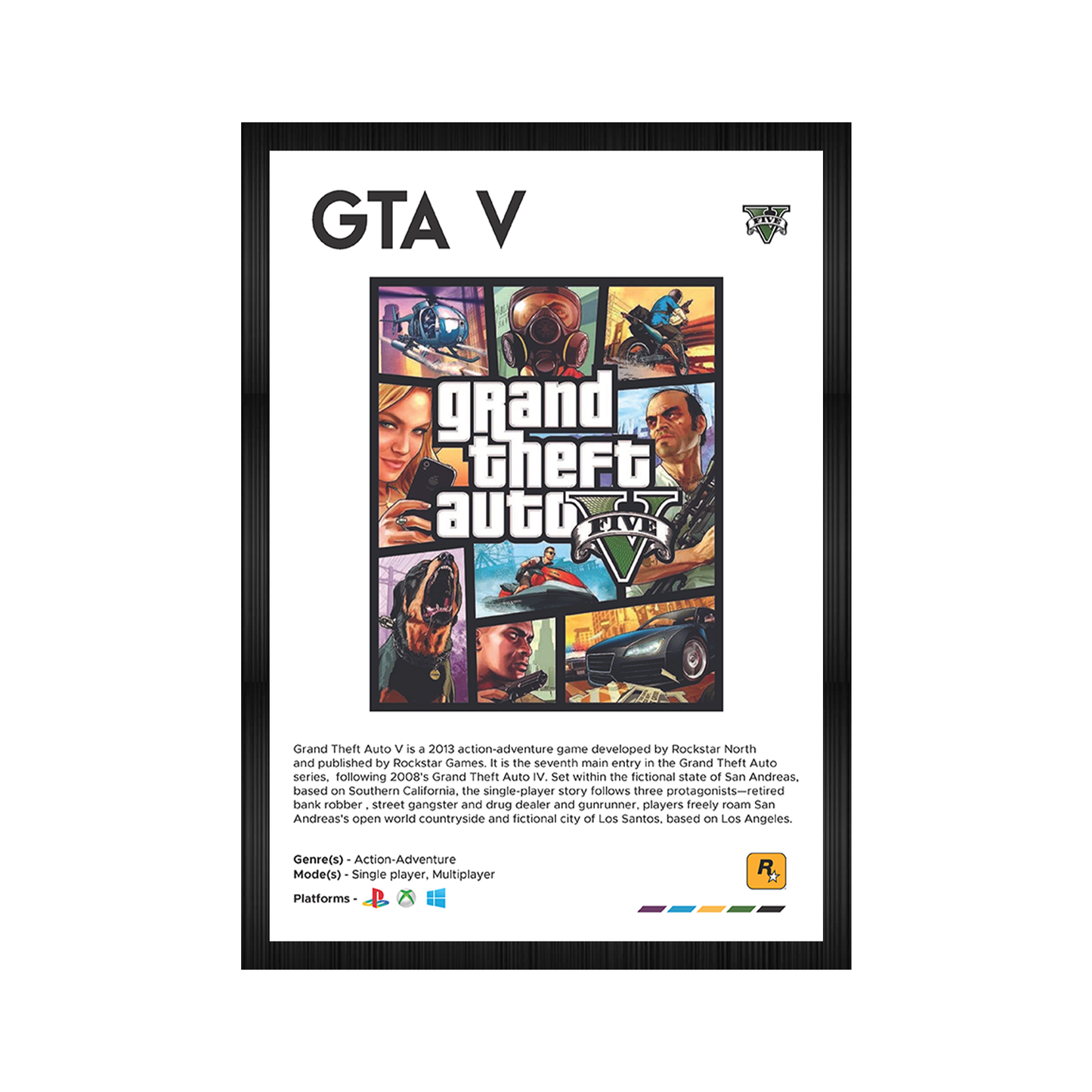 GTA V Wall Poster Framed