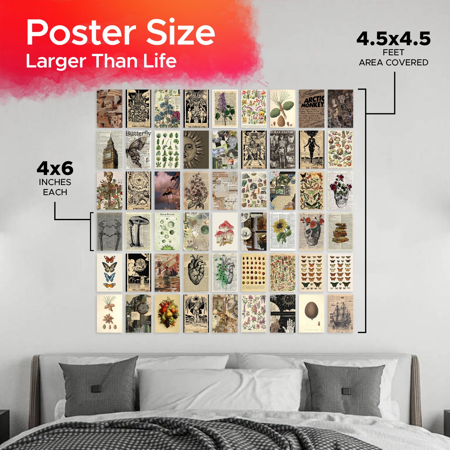 Vintage Wall Collage Kit Pack Of 54 Posters