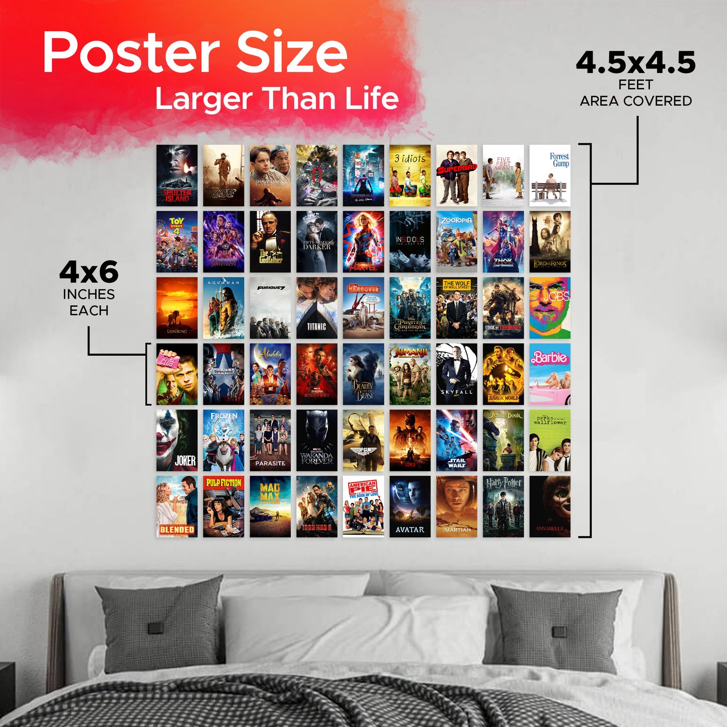 Movie Wall Collage Kit Pack Of 54 Posters