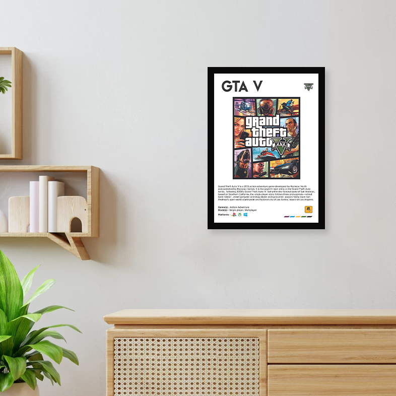 GTA V Wall Poster Framed