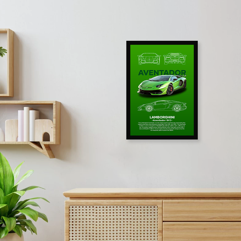 Lamborghini Aventador Wall Poster Framed