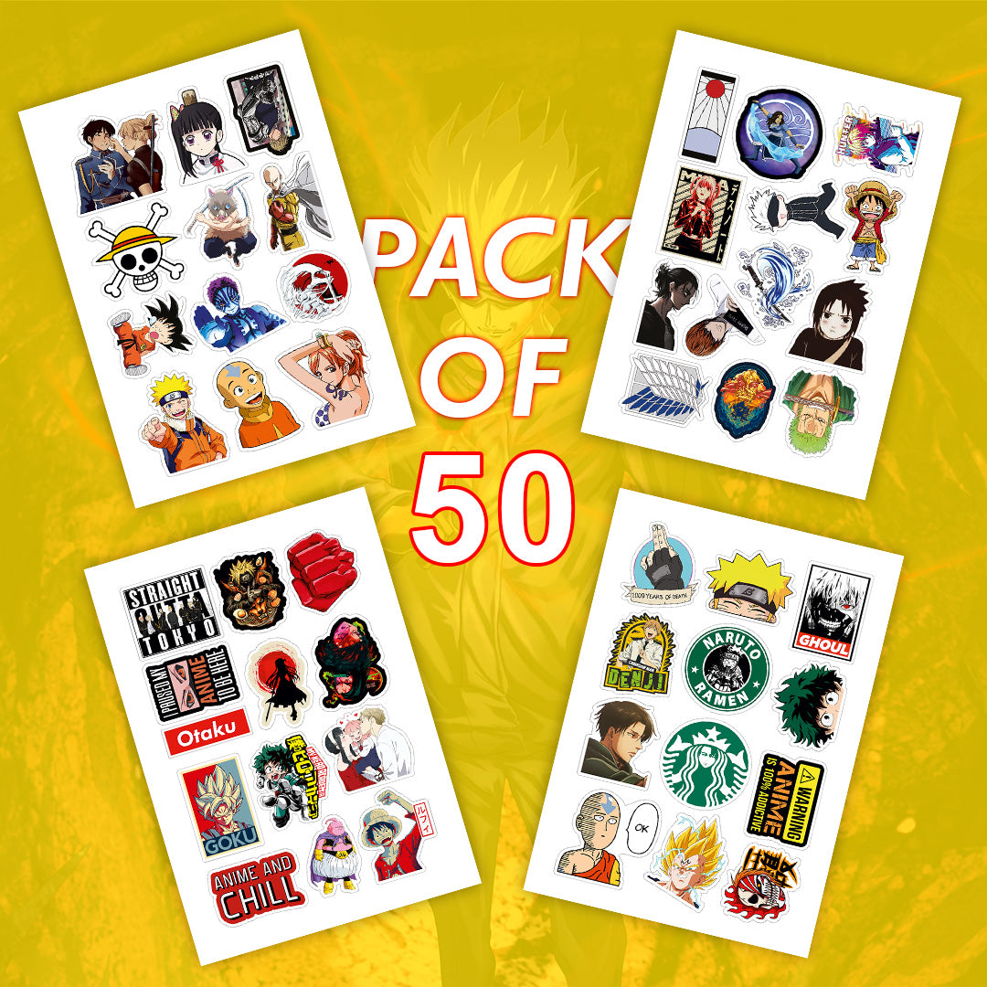 Random Anime Laptop Sticker Pack Of 50