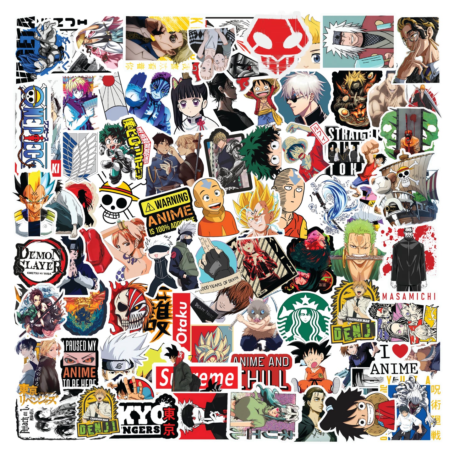 Random Anime Edition Laptop Stickers Pack Of 102