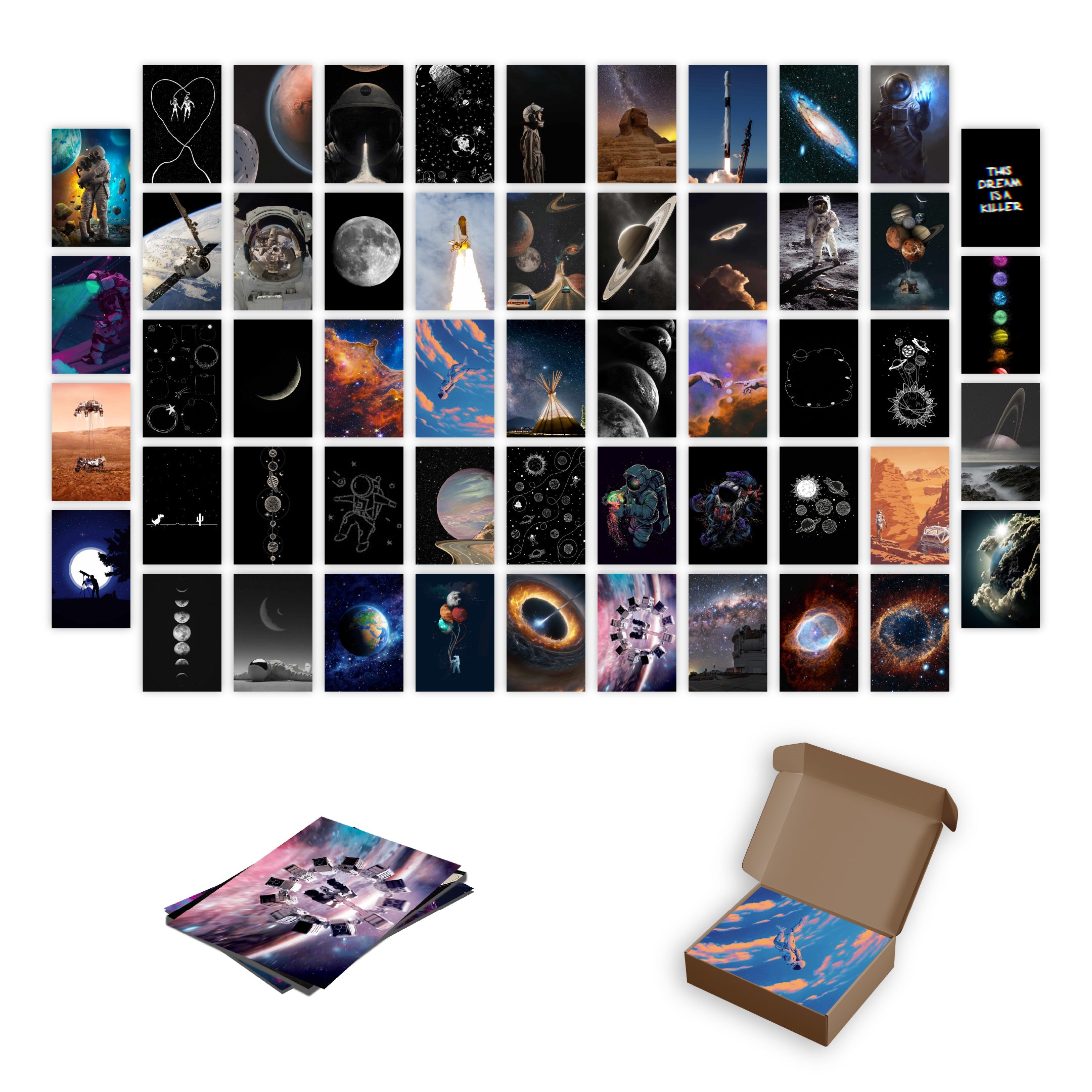 Space Wall Collage Kit Pack Of 54 Posters – Stickerly