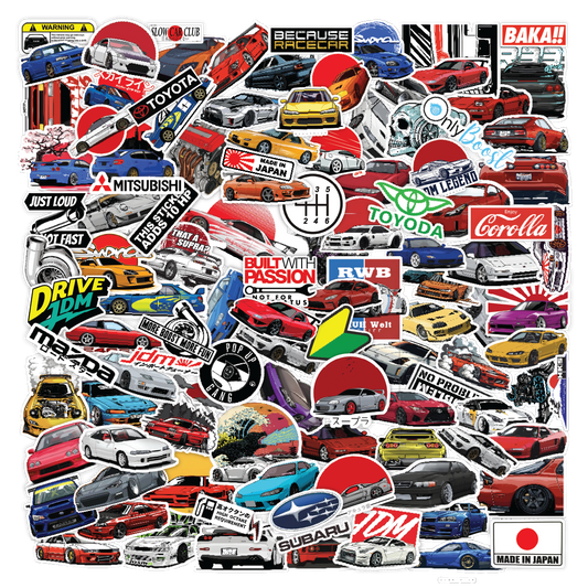 JDM Cars Vinyl Sticker Pack Of 113