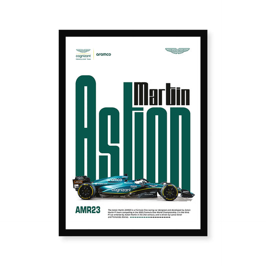 Aston Martin AMR23 Race Car A4 Wall Poster Framed