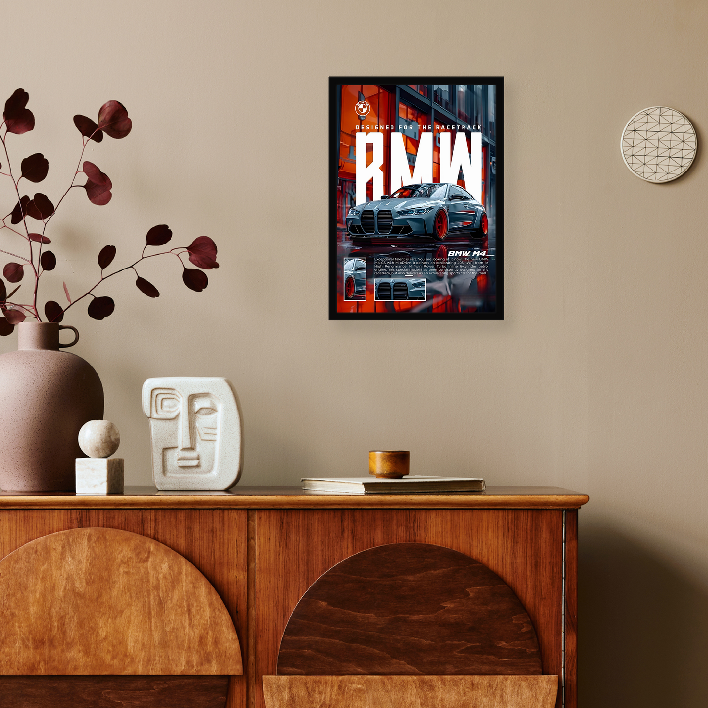 BMW M4 A4 Framed Poster