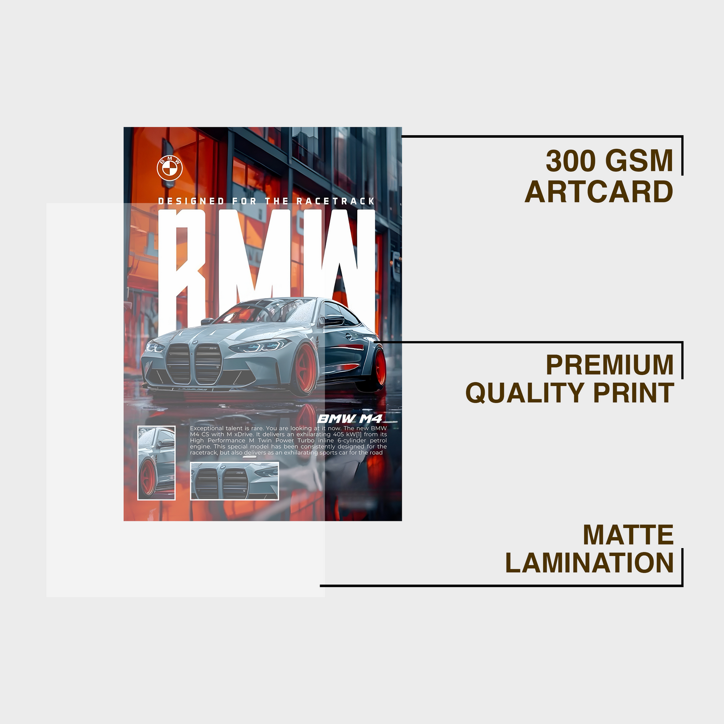 BMW M4 A4 Framed Poster