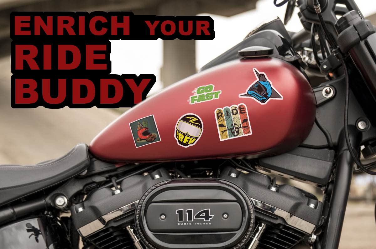Pack Of 50 Biker Vinyl Sticker